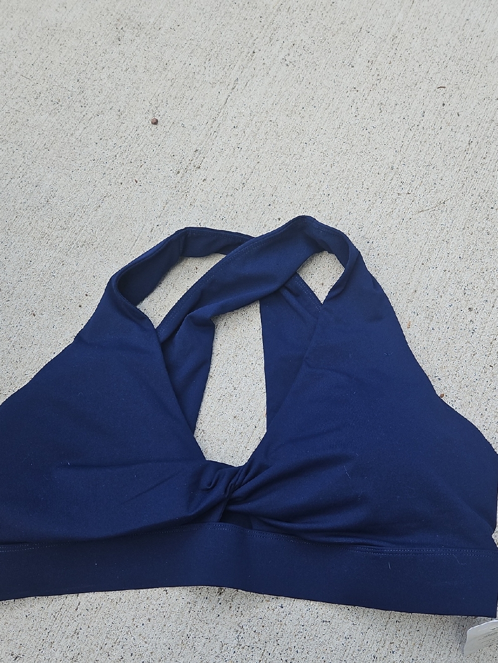 Fabletics Navy Oasis Twist Sports Bra